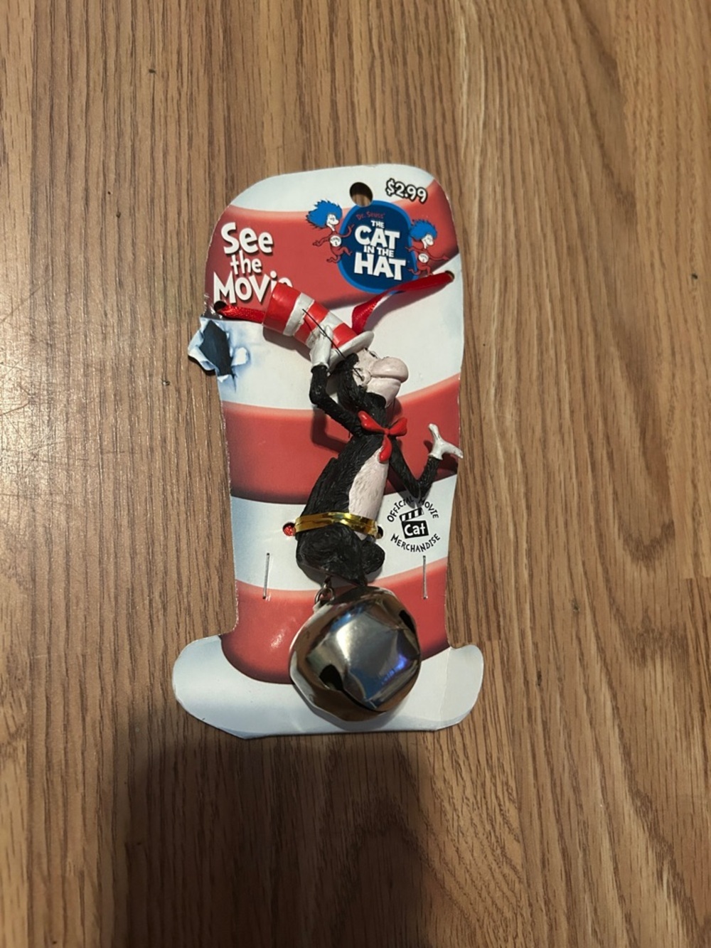 Dr. Seuss Cat in the Hat Red White Black Holiday Ornament with Bell